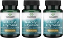 Swanson N-Acetyl L-Tyrosine - Amino Acid Supplement Supporting Overall Brain Health & Central Nervous System Function - Promotes Mood & Cognitive Health - (60 Capsules, 350mg Each) 3 Pack