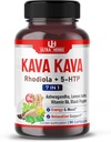 Kava Kava Capsules Supplement - Formula Enriched with Ashwagandha, 5-HTP, Rhodiola, Lemon Balm, Support Mood, Calm & Relaxation | 90 Capsules