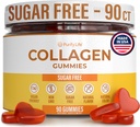 Sugar-Free Marine Collagen Gummies (90 Collagen Chews) Potent 500mg Collagen Gummy for Hair Growth, Healthier Skin & Nails, Pore Reducer & Elasticity Hydrolyzed, Gluten Free, Boosted w Shuddha Gugulu