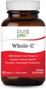 PURE ESSENCE LABS Whole-C Whole Food Vitamin C - Best Immune Support - Organic & Nature Vitamins - Immunity Booster & Dietary Supplements (30 Tablets)