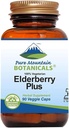 Pure Mountain Botanicals Elderberry Supplement - Vegan Kosher Capsules with 750mg Organic Elderberry and 200mg Elderflower