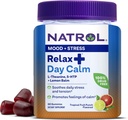 Natrol Mood+ Stress Relax+ Day Calm Gummies for Occasional Stress, Tropical Fruit Punch, 60 Count, 60 Day Supply