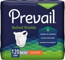 Prevail Incontinence Unisex Belted Shields, Disposable Adult Belted Shield for Men & Women - Extra Absorbency - 120 Count (4 Packs of 30)
