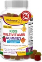WellnessOne Kids Multivitamin Gummies - Sugar-Free Immune Support Supplement Packed with Vitamin C, B6, B12, Folic Acid & More - Natural Strawberry, Pineapple & Orange Flavors - 60 Gummy Vitamins