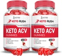 Justified Laboratories (2 Pack Keto Rush Keto ACV Gummies Advanced Formula 1000MG Powder B12 Vegan Non GMO 120 Gummys