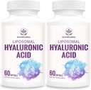 Liposomal Hyaluronic Acid 1000mg, High BioavailabilityHyaluronic Acid Capsules, Dietary Supplement Support Skin and Bones, 120 Capsules (Pack of 2)