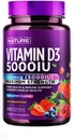 Built by Nature Chewable Vitamin D3 5000 IU - Vitamin D Supplement Chews – Sugar Free & Natural Berry Flavor - 60 Tablets
