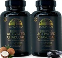 Schizandu Activated Coconut Charcoal Capsules- Supports Health - Vegan, Organic, Non-GMO, No Additives - X-Large Bottle 210 Count - Pack of 2