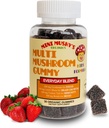 Mini Mushy's Organic Everyday Support Gummies | Turkey Tail, Reishi, Lions Mane, Cordyceps Mushrooms | for Kids Aged 2+ Natural Color, Allergy Friendly, Low Sugar | Strawberry Flavor - 30 Count