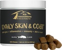K9-Innovations - Daily Skin & Coat Dog Chews Salmon Flavor - Reduce Itching & Paw Chewing, Omega 3 & VIT C for Skin Health - 1-4 Month Supply (120qty)