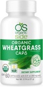 | Organic Wheatgrass Capsules | 60 Count | USDA Certified Organic, Non-GMO, Vegan Supplement for Natural Energy Boost, Immune Support, and Wellness