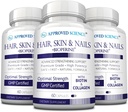 Approved Science Hair, Skin and Nails - Support Supplement - Biotin, Collagen, Vitamin B Complex, Silica, BioPerine - 180 Capsules - 3 Month Supply