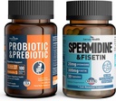 Probiotics & Spermidine Supplement - 100B CFU, 27 Strains, 20mg Spermidine, 300mg Fisetin for Gut Health, Cell Renewal & Longevity
