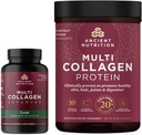 Ancient Nutrition Multi Collagen Advanced Capsules, Lean, 90 Count + Multi Collagen Protein Powder, Unflavored, 45 Servings