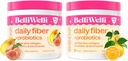 Belli Welli Daily Fiber Supplement Bundle with Collagen, Probiotics & Electrolytes – Peach Mango & Orange Yuzu Mandarin Flavors – Supports Digestion, Gut Balance & Debloating – 32 Servings Total