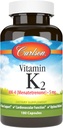 Carlson - Vitamin K2, MK-4 (Menatetrenone), Vitamin K Supplement, Bone & Heart Health, K2 Vitamin, Soy-free, Vitamin K-2, K2 Vitamins, 180 Capsules