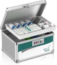 Glosen Medicine Lock Box with Combination Lock, Medication lock box【Small 10x6.7x6.7 Inch】,medical box organizer