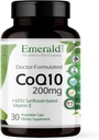 EMERALD LABS CoQ10 200mg - Premium Wellness Supplement with Natural Vitamin E - Supports Antioxidant, Circulation, Energy & Heart Health - 30 Capsules (30-Day Supply)
