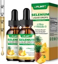 2 Pack Selenium Liquid Drops, 200mcg Liquid Selenium Supplement with Vitamin C & Zinc, Support for Immune System, Antioxidant & Heart Health, High Absorption, Pineapple Flavor