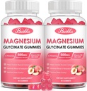(2 Pack) Magnesium Glycinate Gummies-Magnesium Glycinate 500mg, Magnesium Complex Supplement with Potassium, VitaminD, B6 for Calm, Sleep&Stress Relief-Sugar Free, 120 Peach Magnesium Gummies
