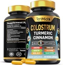 Colostrum Supplement - 8in1 Formula - Combine with Turmeric, Ceylon Cinnamon, Quercetin, Royal Jelly, Dandelion, L- Glutamine, and Black Pepper - Digestive Health Support - 120 Capsules
