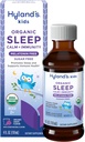 Hyland's Kids Melatonin-Free Organic Sleep Calm & Immunity Liquid, Sugar-Free with Magnesium, Vitamin D, Zinc & Elderberry, Promotes Sleep & Supports Immune Health, Ages 2+, Grape Flavor, 4 Fl. Oz.