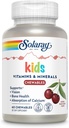 SOLARAY Childrens Vitamins & Minerals Complete Multivitamin for Kids Great Black Cherry Flavor (076280047974) (60 Chews, 30 Serv)