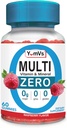 YUM-V'S Multivitamin Zero Gummies by YumVs | Sugar-Free Vitamins Supplement for Women & Men | Chromium, Thiamine, and Magnesium | Natural Raspberry Flavor Chewables - 60 Count