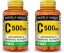 MASON NATURAL Vitamin C 500 mg - Supports Healthy Immune System, Antioxidant and Essential Nutrient, 100 Tablets (Pack of 2)
