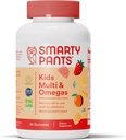 SmartyPants Kids Multivitamin Gummies: Omega 3 Fish Oil (EPA/DHA), Vitamin D3, C, Vitamin B12, B6, A, K & Zinc for Immune Support, Biotin, Gluten Free, Three Fruit Flavors, 90 Count (22 Day Supply)