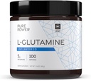 Pure Power L-Glutamine, Unflavored, 17.6 oz (500 g), 100 Servings (1 Jar), 5 g Per Serving, Non-GMO, NSF Certified for Sport, Dr. Mercola