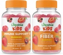 Lifeable Immune Support Kids + Prebiotic Fiber Kids, Gummies Bundle - Great Tasting, Vitamin Supplement, Gluten Free, GMO Free, Chewable Gummy