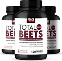 Force Factor Total Beets Blood Pressure Supplements, Nitric Oxide Supplement with Beet Root Powder, Nitrates, Grapeseed Extract for Circulation, Cardiovascular, Heart Health, 360 Tablets, 3 Pack