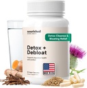 Nourished Natural Health Detox + Debloat - Detox Cleanse and Bloating Relief for Women - Liver and Digestive Support with Milk Thistle, Dandelion, Fennel & Turmeric | Vegan, Gluten-Free - 60 Capsules