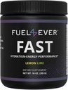Fuel 4 Ever Fast Fasting Electrolyte Powder | with Creatine, Essential Amino Acids & Green Tea Extract | No Sugar, No Artificial Sweeteners or Ingredients | Lemon Lime Flavor 30 Servings