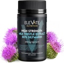 ELEVATE NUTRITION Milk Thistle - 288 mg, 80% Silymarin Extract - 120 Vegan Capsules - Dietary Health Supplement May Support Liver Wellness & Digestive Comfort