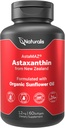 Naturalis New Zealand Astaxanthin (12mg) | Enhanced with Natural Vitamin E | Non-GMO, Soy & Gluten Free | 60 Softgels (2 Month Supply)