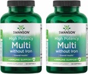 Swanson Multi Without Iron Multivitamin Health Supplement Iron-Free Formula 120 Softgels Sgels (2 Pack)