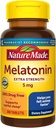 Nature Made Melatonin 5mg Extra Strength Tablets, 100% Drug Free Sleep Aid, Sleep Supplements for Adults, 300 Tablets, 300 Day Supply