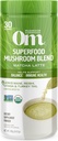 OM MUSHROOM SUPERFOOD Matcha Latte Blend – Green Tea Mushroom Powder with Lion’s Mane, Reishi, Chaga & Turkey Tail – Focus, Calm & Stress Support – 8.47 oz Canister (30 Servings)