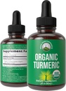 Turmeric Curcumin with Black Pepper USDA Organic Liquid Drops Vegan Extract for Women and Men. for Immune + Digestive Support. High Bioavailability Herbal Tincture Supplement. Zero Sugar, Gluten Free