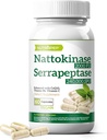 Nattokinase 2000 FU Serrapeptase 240000 SPU Supplement - Enhanced with Coenzyme CoQ10 Vitamin B6 Vitamin C Black Pepper Extract - Nattokinase 400mg Capsule for Men Women