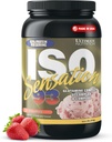 Ultimate Nutrition Whey Protein Isolate Powder with Glutamine Complex, ISO Sensation 93 - Whey Protein Powder with Added Colostrum for Enhanced Recovery, Immunity & Gut Health - Strawberry, 2lbs