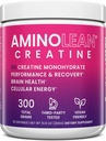 AminoLean Creatine for Women and Men, Pure Micronized Creatine Monohydrate Powder Supplement for Muscle Toning, Mood Support, Energy Boost, and Brain Health, 300g