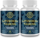 Liposomal Taurine Supplement 1000mg, High Absorption Amino Acid for Heart, Nerve, Brain, Visual (60 Softgels - 2 Pack)