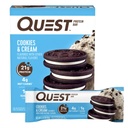 Quest Nutrition Cookies & Cream Protein Bars, 21g Protein, 4g Net Carbs, 1g Sugar, Gluten Free, Keto Friendly, 4 Count