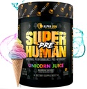 ALPHA LION Superhuman Pre Workout Powder, Beta Alanine, L-Taurine & Tri-Source Caffeine for Sustained Energy & Focus, Nitric Oxide & Citrulline for Pump (21 Servings, Unicorn Juice)