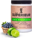 Superieur Electrolytes–Plant Based Electrolyte Supplement w/Sea Minerals for Hydration & Recovery–Keto Friendly, Non-GMO, Zero Sugar, Vegan, Healthy Sports Drink Powder–Lime Blueberry (70 Servings)