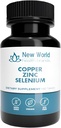 New World Health Brands Copper Zinc Selenium (5mg, 40mg, 200mcg) 3 in 1 Blend | 60 Tablets | Antioxidant Protection, Immune Support, Easy to Swallow