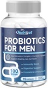 Probiotics for Men, 100 Billion CFUs with Prebiotics, Saw Palmetto Berry, Pumpkin Seed, Cranberry & Lycopene for Prostate Urinary Health, Mens Probiotic for Digestive & Immune Health 90 Capsules
